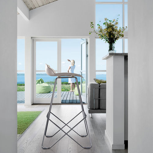 Contemporary stool - KALEIDOS  - Caimi Brevetti SpA - nylon / chrome steel base / steel base