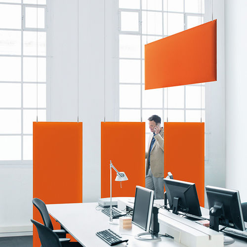 Ceiling sound-absorbing panel - BAFFLE - Caimi Brevetti SpA - hanging / polyester fiber / colored