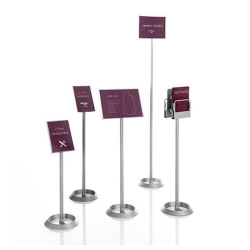 Indoor display panel - BATTISTA  - Caimi Brevetti SpA - easel / stainless steel / powder-coated steel