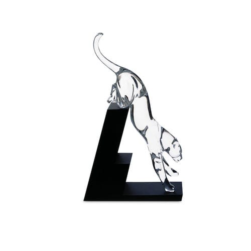 Crystal sculpture - JUNGLE PANTHER THE LEAP - Baccarat - resin