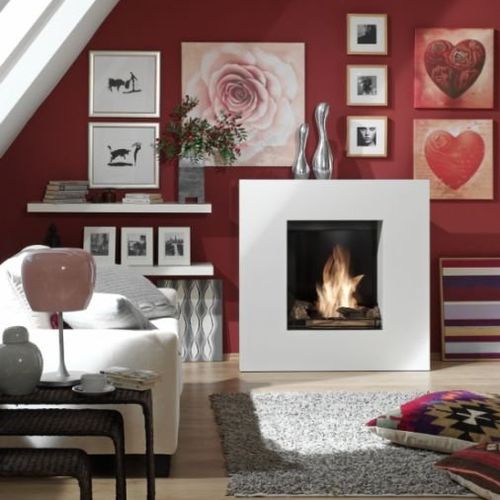 Electric fireplace - QUADRO - Kamin-Design GmbH & Co KG Ingolstadt - floor-mounted / Single-sided / open hearth