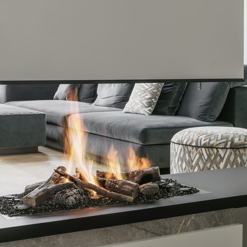Gas fireplace - URBAN - Metalfire Architectural fireplaces - built-in / central / open hearth
