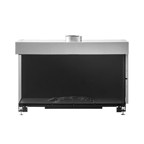 Closed gas hearth - AVENUE MF 1300-60 GHE 2S - Metalfire Architectural fireplaces - double-sided / steel / cast iron