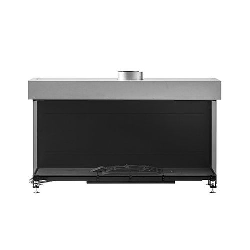 Closed gas hearth - AVENUE MF 1300-60 GHE 3S - Metalfire Architectural fireplaces - 3-sided / steel / cast iron