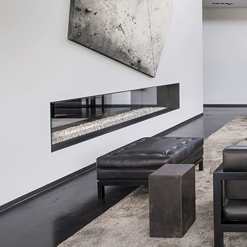 Gas fireplace - URBAN MF G TUNNEL  - Metalfire Architectural fireplaces - built-in / free-standing / double-sided