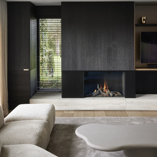 Closed gas hearth - Avenue 1050-75 with concept - Metalfire Architectural fireplaces - 1-sided / steel / cast iron