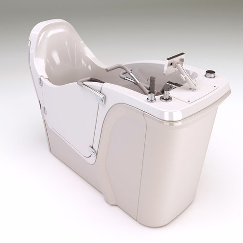 Free-standing bathtub - WATER°STEP® - DYNAMIKA - resin / deep / handicapped