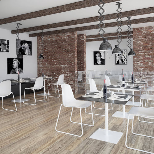 Contemporary bistro table - INCOLLECTION : INQUADRO - LUXY - MDF / HPL / stainless steel