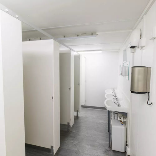 Sanitary facility container building - 24 - Algeco - galvanised steel