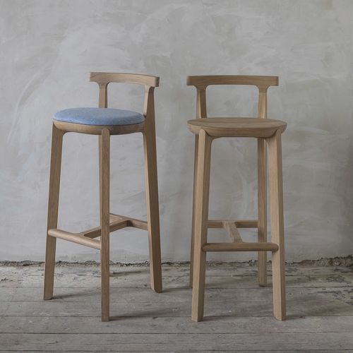 Contemporary bar chair - JURO - JAVORINA - indoor / fabric / oak