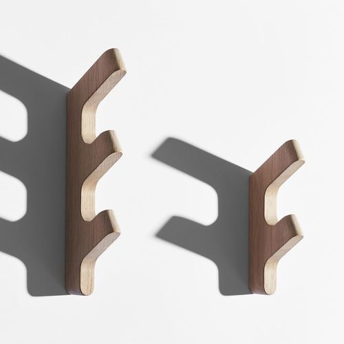 Contemporary coat hook - TVAR - JAVORINA - oak / solid wood / oiled wood