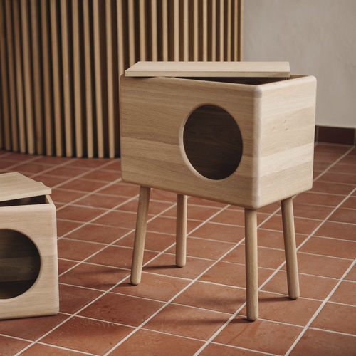 Solid wood cat niche - BUDDY  - JAVORINA - oak / oiled wood