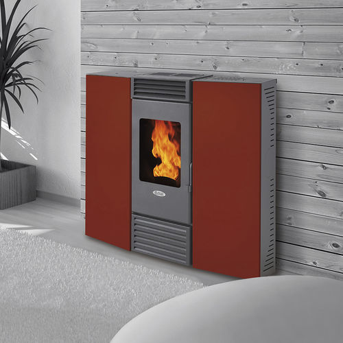 Pellet heating stove - XSC10 - FAIR srl - 5 kW...10 kW / contemporary / steel