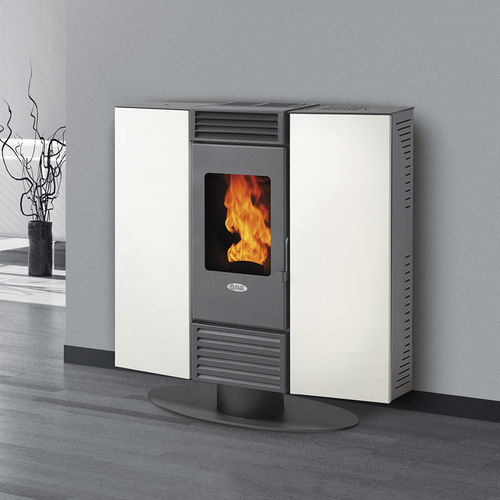 Pellet heating stove - XSC10V - FAIR srl - 5 kW...10 kW / contemporary / steel