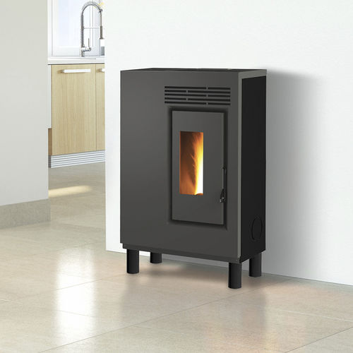 Pellet heating stove - ECO60 – PIEDINI LEGNO IN TINTA - FAIR srl - 0 - 5 kW / with legs / contemporary