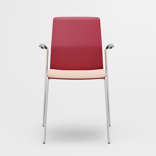 Contemporary visitor chair - LEIA - KINNARPS - indoor / fabric / plastic