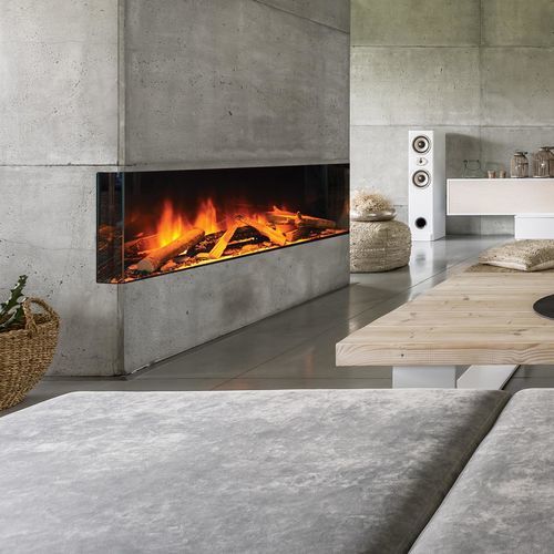 Electric fireplace insert - Rüegg Cheminée Schweiz AG - double-sided / metal / contemporary