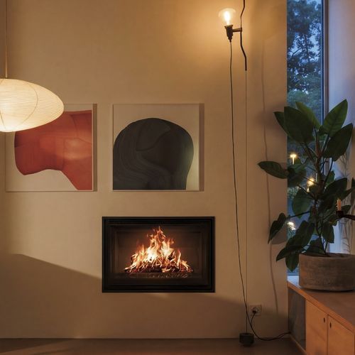Wood-burning fireplace insert - HEATCUBE - Rüegg Cheminée Schweiz AG - metal / contemporary
