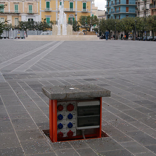 Electrical distribution bollard - VM08 - New VMR S.r.l. - retractable / concrete / stainless steel