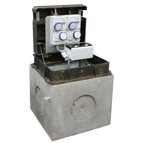 Electrical distribution bollard - VM03 - New VMR S.r.l. - retractable / concrete / cast iron