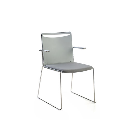 Contemporary visitor chair - SPLASH - DILEOFFICE - indoor / mesh / aluminum