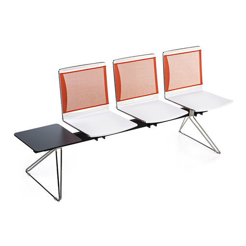 Steel beam chair - SPLASH - DILEOFFICE - plastic / 3-seater / 4-seater