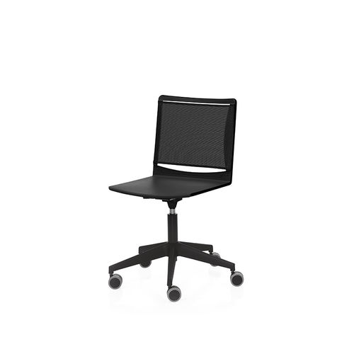 Contemporary visitor chair - SPLASH - DILEOFFICE - indoor / fabric / metal