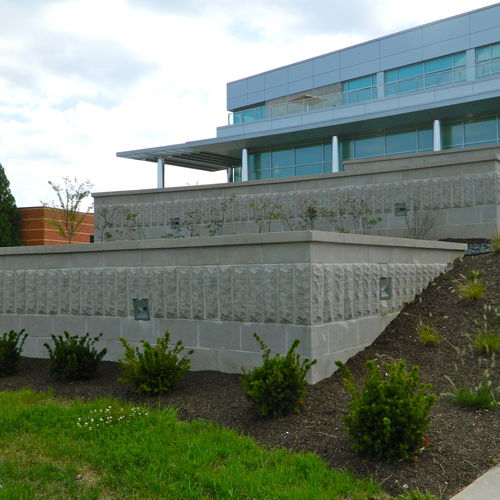 Solid concrete block - CHISELED FACE - Nitterhouse - for garden enclosures / for retaining walls / for wall