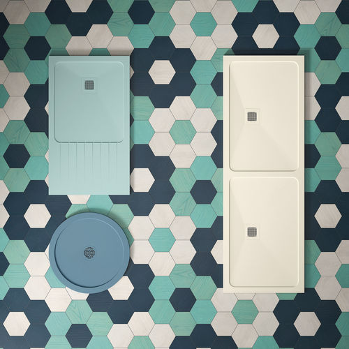Rectangular shower base - SELECT - HIDROBOX by absara - recessed / flush / stone resin