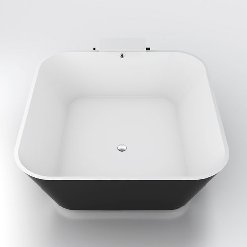 Square bathtub -  ALFA ESSENTIAL - HIDROBOX by absara - free-standing / Solid Surface / white