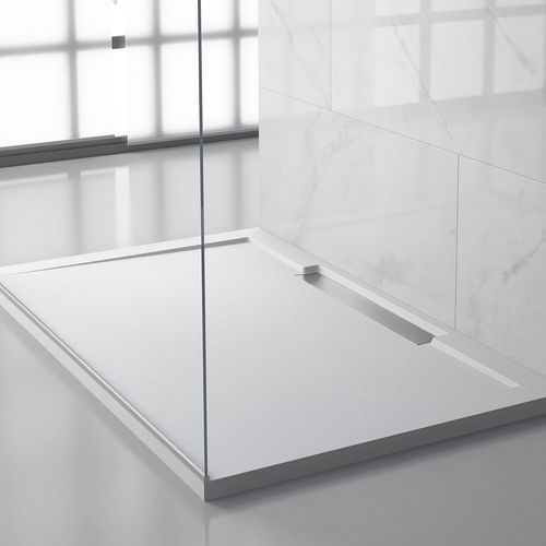 Rectangular shower base - LINE - HIDROBOX by absara - raised / resin / slate