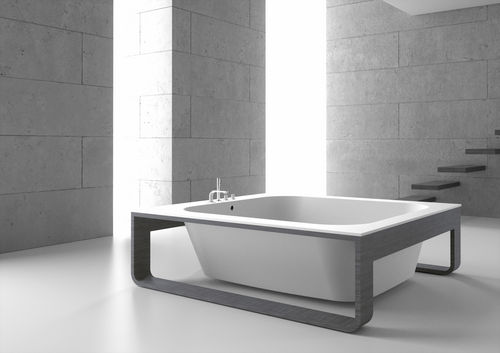 Square bathtub - ALFA FUSION 170x170 - HIDROBOX by absara - with legs / Solid Surface / white