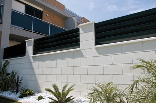 Hollow concrete block - MONTE - Verniprens - for retaining walls / exposed