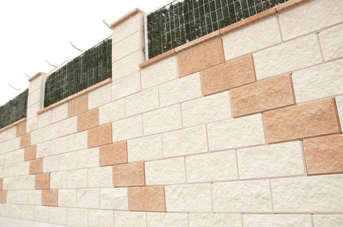 Hollow concrete block - AROSA - Verniprens - for retaining walls / exposed