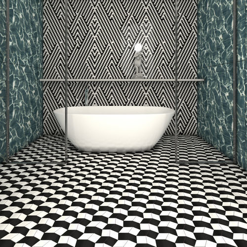 Porcelain stoneware tile - DISTORTION - Ceramica Bardelli - satin / indoor / bathroom