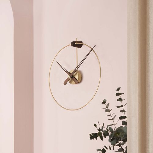 Contemporary clock - MICRO ANDA - NOMON - wall-mounted / analog / walnut