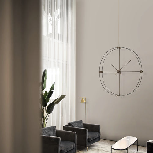 Contemporary clock - DELMORI PREMIUM - NOMON - wall-mounted / analog / walnut