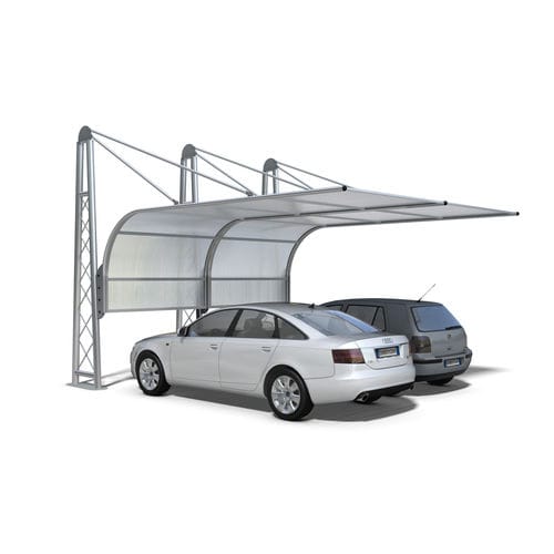 Parking lot carport - AIRONE 336 - DIMCAR s.r.l. - galvanised steel / polycarbonate