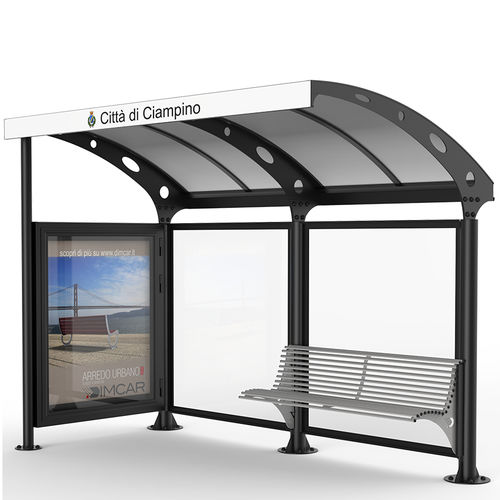 Glass bus shelter - CIAMPINO 333 - DIMCAR s.r.l. - galvanised steel