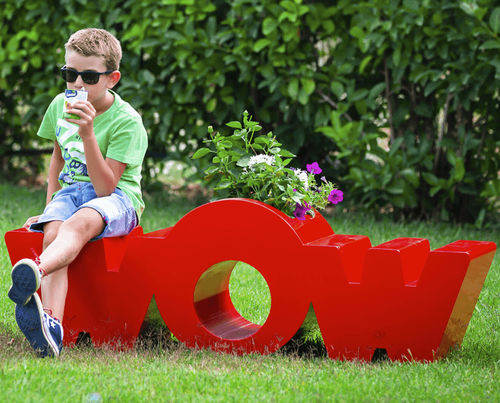 Original design public bench - WOW - DIMCAR s.r.l. - galvanised steel / without backrest / without armrests