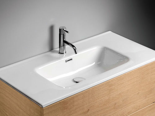 Integrated washbasin - LAGUNA 120 - F.lli Stocco s.r.l. - ceramic / high-gloss / rectangular