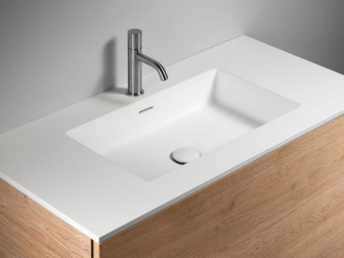 Integrated washbasin - CODE - F.lli Stocco s.r.l. - composite / high-gloss / rectangular
