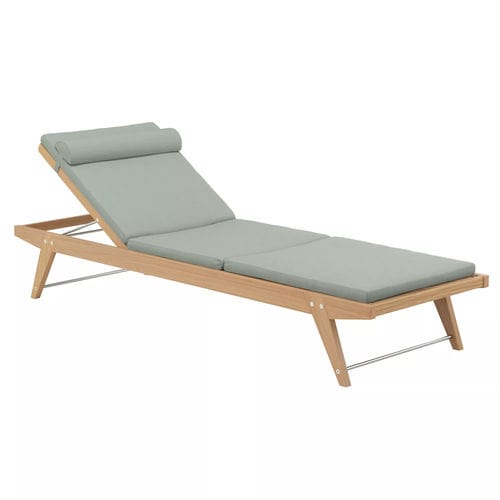 Contemporary sun lounger - DOPPIA - Garpa - fabric / teak / stainless steel