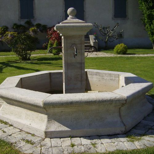Garden fountain - CREA STONE - public / natural stone / contemporary