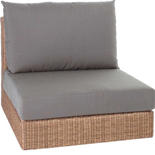 Contemporary fireside chair - FONTANA - STERN MOEBEL - fabric / wicker / aluminum