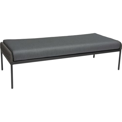 Contemporary upholstered bench - GRETA - STERN MOEBEL - fabric / aluminum base / aluminum