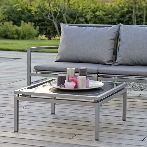 Contemporary coffee table - SKELBY - STERN MOEBEL - glass / aluminium / aluminum base