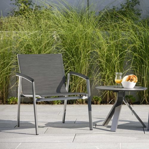 Contemporary armchair - TOP - STERN MOEBEL - textile / aluminum / gray