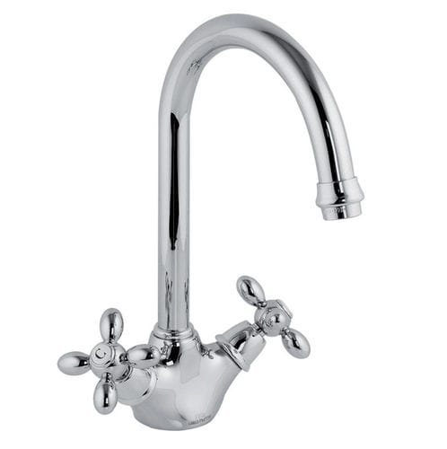 Countertop double-handle mixer tap - F5007 - Fima Carlo Frattini - chromed metal / kitchen / 1-hole