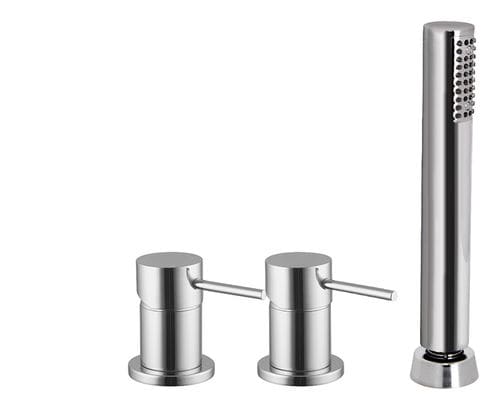 Double-handle bathtub mixer tap - F3044/1 - Fima Carlo Frattini - deck mounted / chromed metal / bathroom